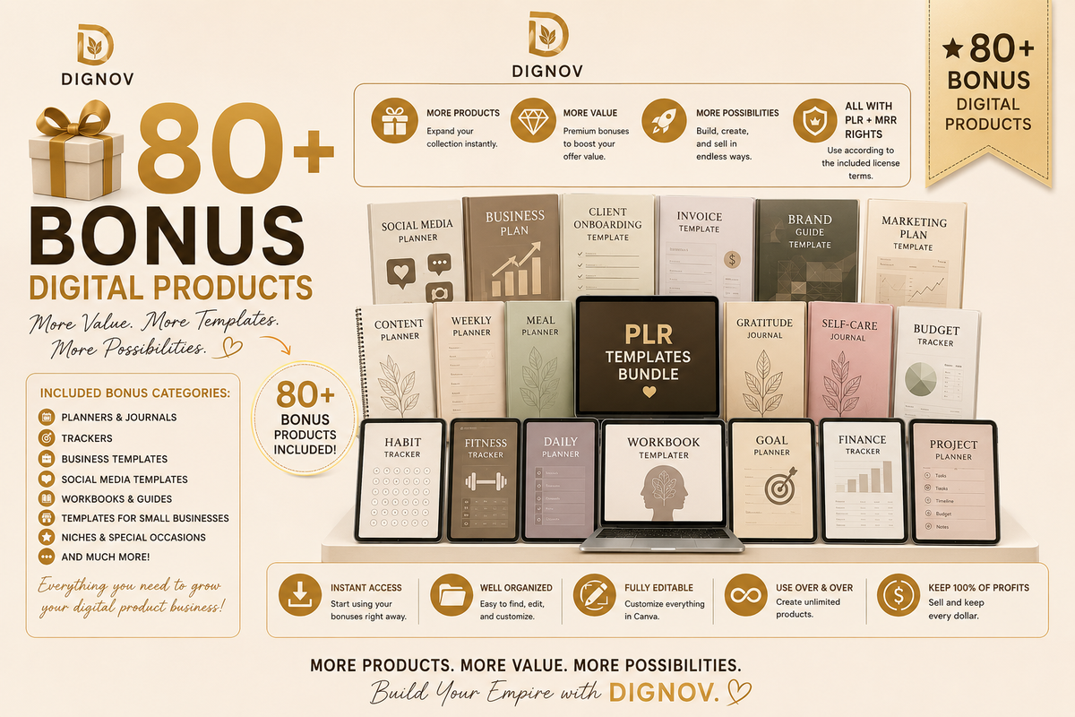 14,500+ Canva PLR Templates Bundle (Planners, Journals, Trackers + Resell Rights)